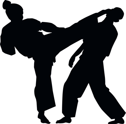 Silhueta de lutadores